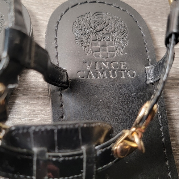 Vince Camuto itelli crocodile leather patent t strap thong sandals womens shoe 8 - Picture 8 of 10